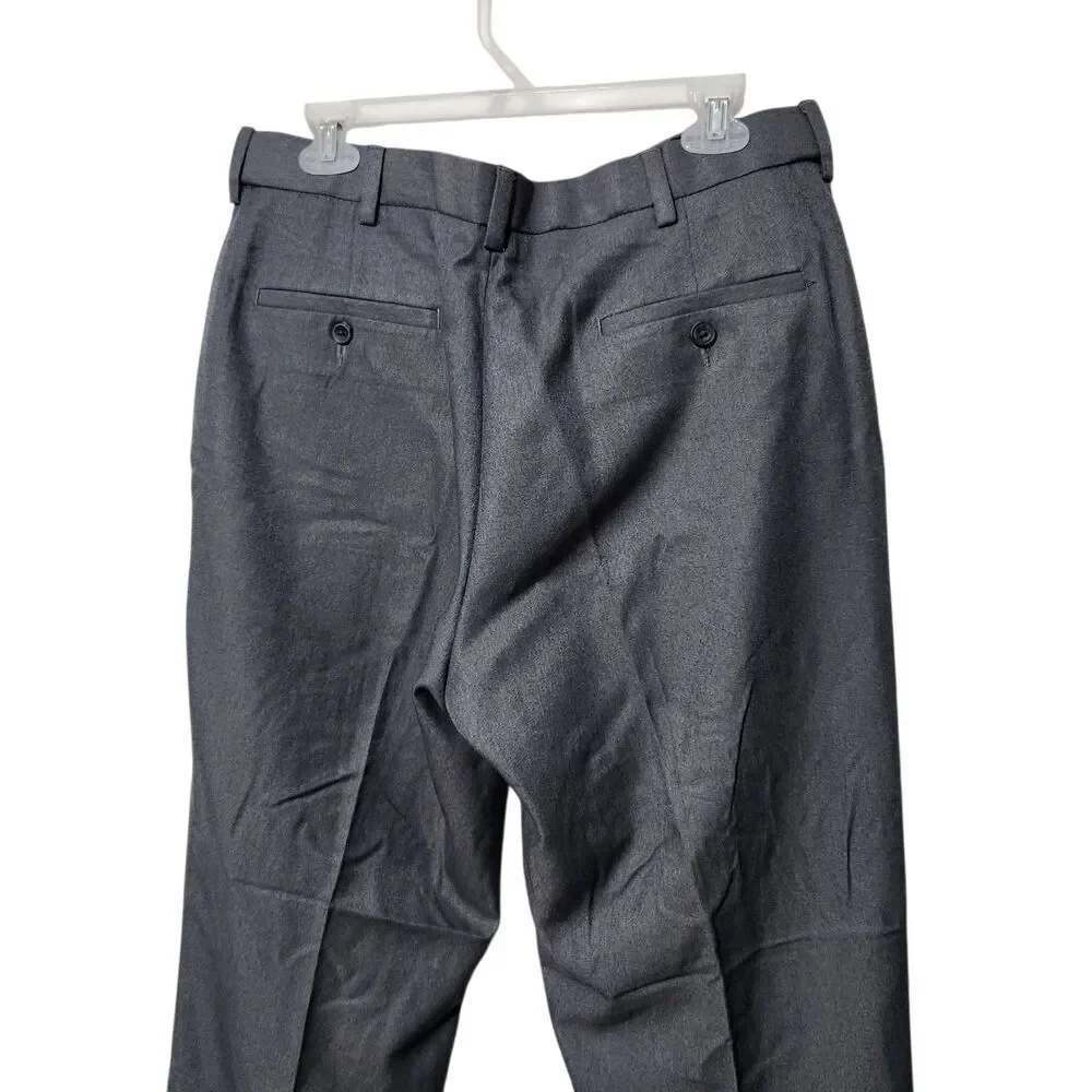 Haggar Cool 18 Dress Pants Mens Size 36x29 Dark Gray Color Expandable Waist